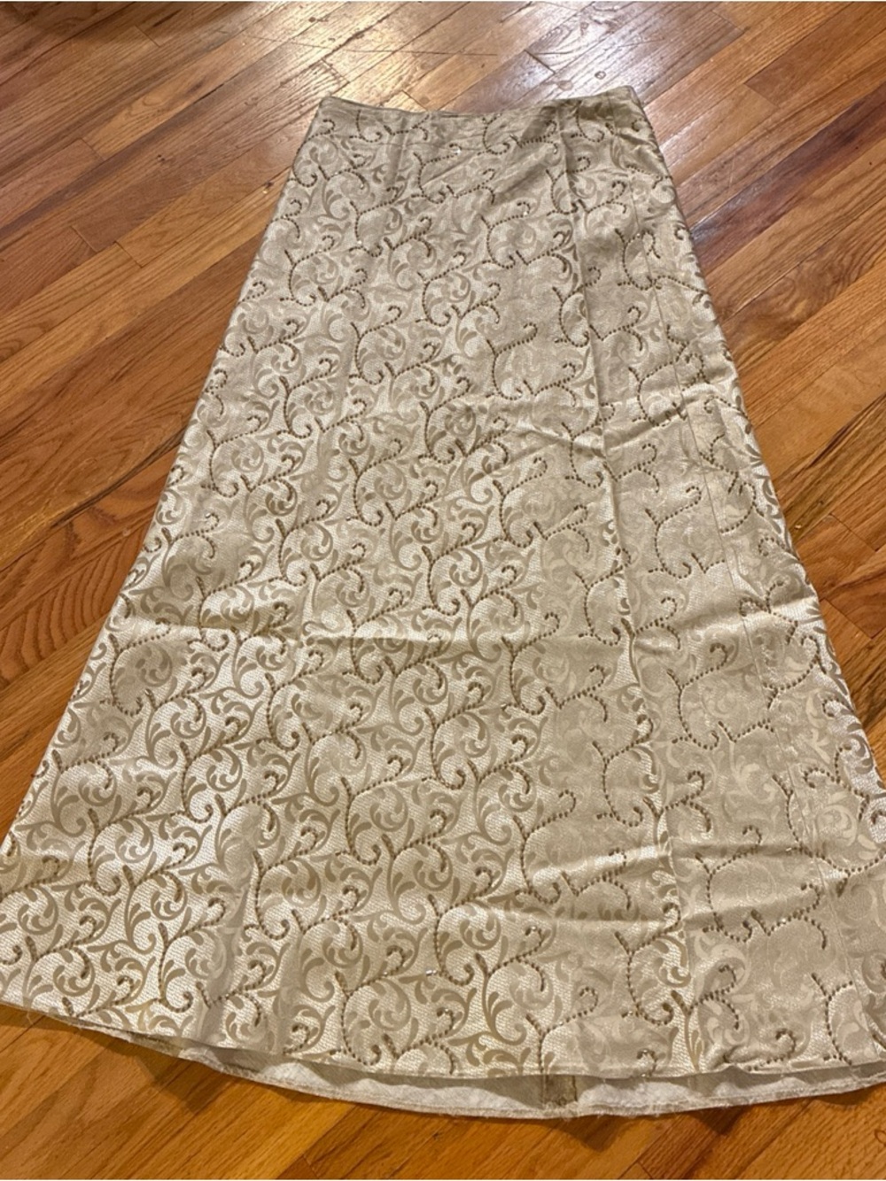 JS Collections Ivory Beaded Brocade Maxi Skirt size 10